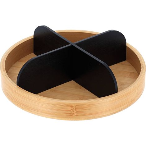 Giradischi a 4 scomparti in bambù - nero opaco - Tendance (1/5)