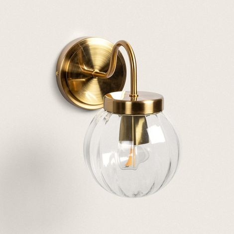 Wandleuchte Aussen Metall und Glas Driyah Gold