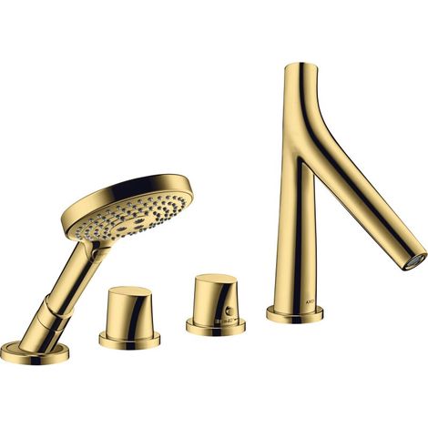 Robinet de baignoire à 4 trous AXOR STARCK ORGANIC DN 15 mm Therm. pour baignoire en acier poli avec optique go