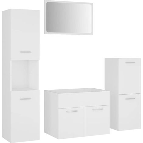 Maison Exclusive - Badmöbel-Set Weiß Holzwerkstoff (1/5)