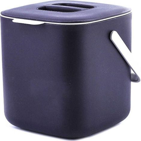 Poubelle De Cuisine - Compost - Avec Egouttoir - Pour Tri Sec Et Humide - 18 3 X 16 6 X 17 1 Cm - Gris Foncé - 1 Pièce (1/4)