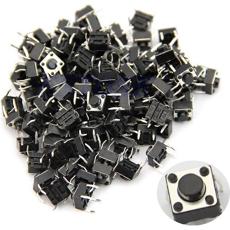 Interrupteur à bouton-poussoir tactile 4 broches 6x6x5mm, type DIP tactile instantané.
