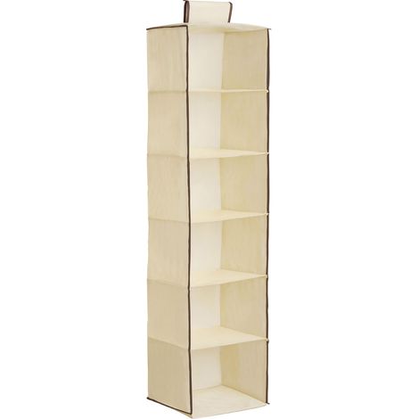 Premier Housewares 6 Section Cream Hanging Garment Organiser (1/2)