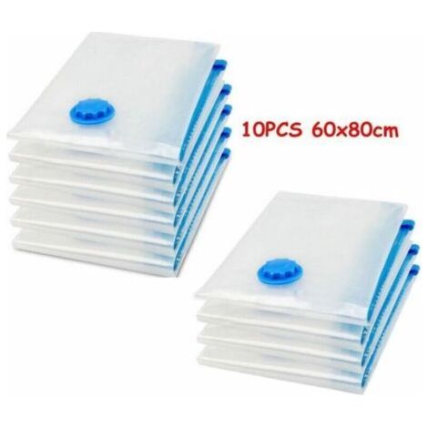 NALOOKAMIC Lot de 10 sacs de rangement sous vide pour aspirateur, housse de rangement sous vide pour vêtements, couette, literie, oreillers