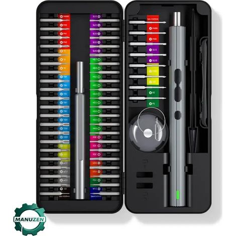 Manuzen - Tournevis électrique de précision 58-en-1 – USB-C et LED – Kit 58 pièces (1/4)
