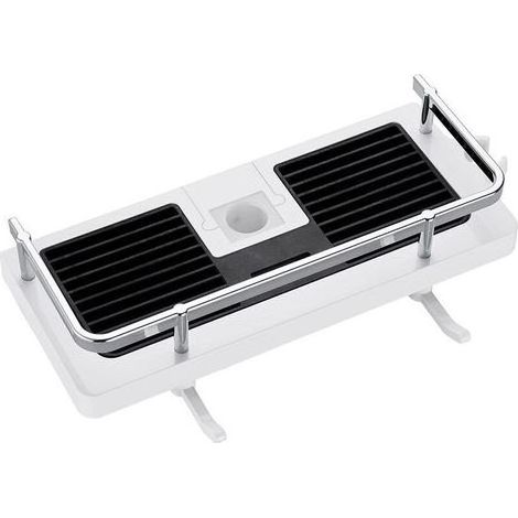 Miroir lumineux carré 55 cm pour salle de bain, acier inoxydable et acrylique (1/4)