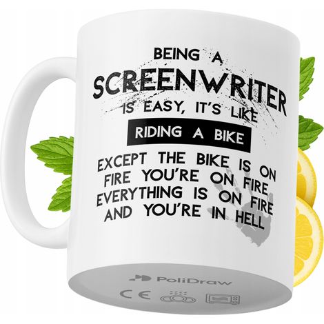 Lustige Tasse für Drehbuchautoren – Kaffee- oder Teetasse mit witzigem Textdesign – ideal für Geburtstage, Namenstage, Feiertage und besondere Anlässe. Hochwertige Tasse für Zuhause, Büro und Arbeit. 