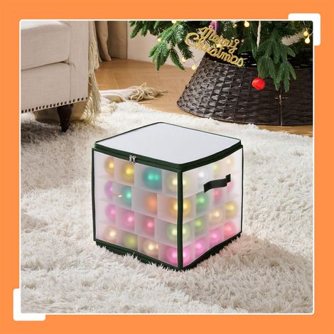 Aufbewahrungsbox fur weihnachtskugeln mit verstellbaren trennwanden