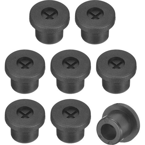 8 Pcs Passe-Câble pour Cordon, 10mm Passe-Câble de Bureau en Caoutchouc Flexible Grommets de Fil Cache-Trou pour Bureau Organisateur de Câbles d'Ordinateur, Noir (1/5)