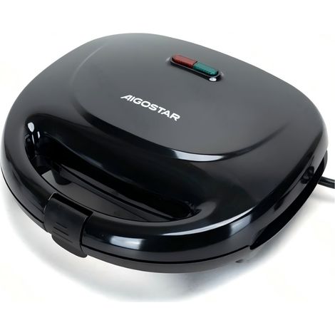 Appareil à sandwichs électrique Aigostar 750W, machine à sandwichs triangulaires avec double chauffage, revêtement antiadhésif pour le petit-déjeuner