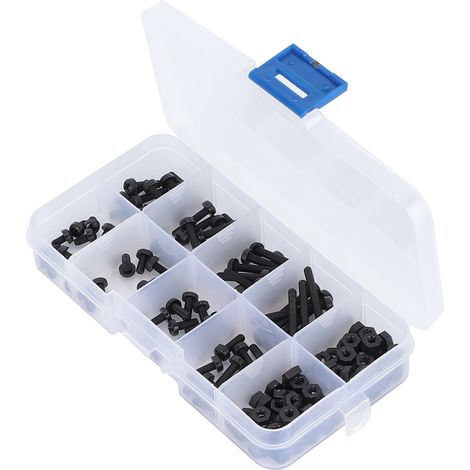 Kit 160 pièces vis et écrous nylon M3, visserie croix et écrous hexagonaux, fixations plastique pour outillage bricolage (1/5)
