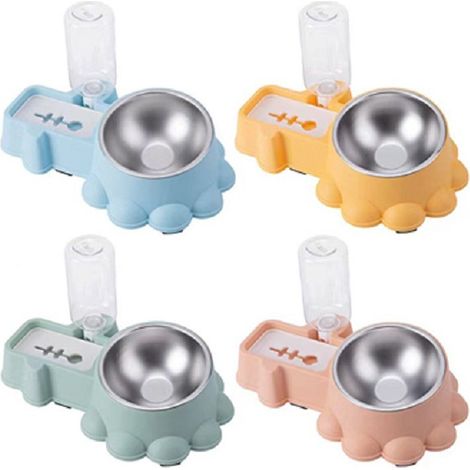 TrAdE Shop Traesio - Ciotola Doppio Corpo Combo Per Cibo Acqua Dispenser In Plastica Per Cani Gatti -