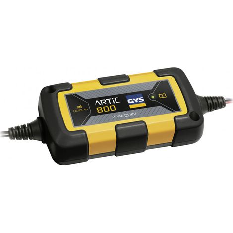 GYS – Chargeur de batterie moto 29569 – 0,8 A pour batteries 12V jusqu'à 25 Ah – Système Plug & Play – Design compact et léger (1/5)
