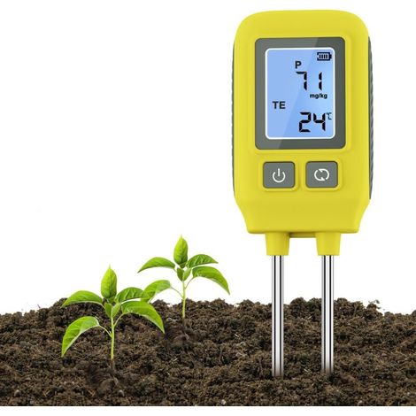 ‌Jeffergarden Testeur d'humidité de Sol 4 en 1 Professionnel - Mesure Précise du pH, Azote, Phosphore, Potassium et Température avec Affichage Numérique et Sonde en Acier Inoxydable‌ (1/5)