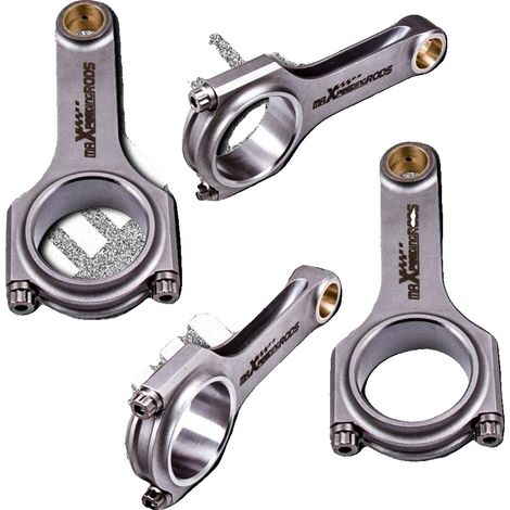Bielas de acero forjado 4340, longitud central de 122,58 mm, diámetro del extremo ancho de 52,91 mm, diámetro del extremo estrecho de 20,62 mm, potencia nominal de 600-800 HP. (1/5)