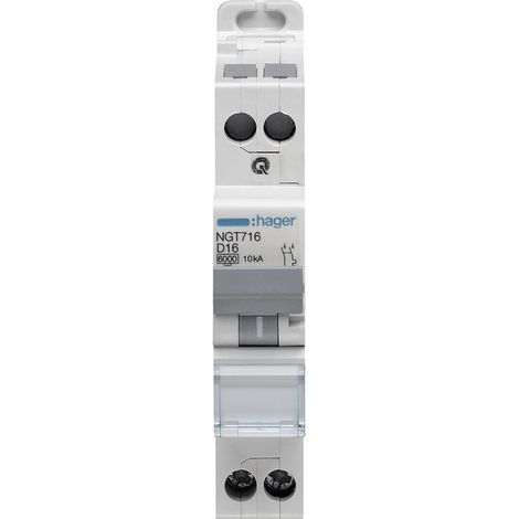 Disgiuntore 1F N 6-10kA curva D-16A - HAGER : NGT716