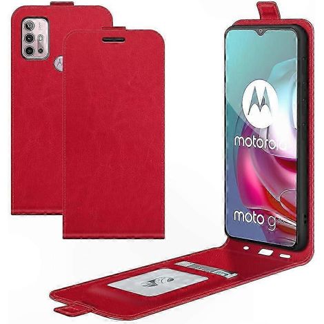Vertikale Leder-Klapphülle mit Kartenhalter und Fotorahmen für Moto G30/G10, strukturiertes Muster R64, stilvolle Schutzhülle (1/4)