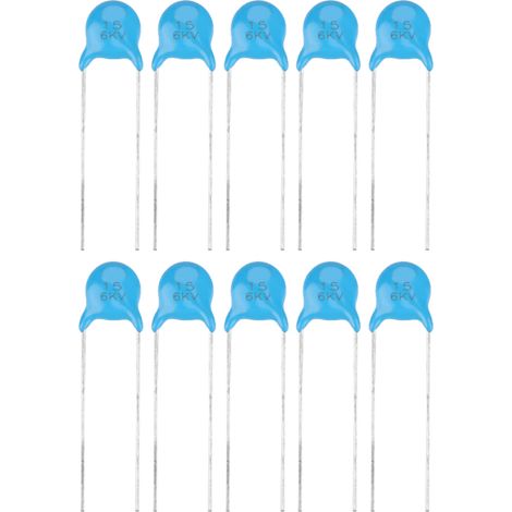 Confezione da 10 condensatori ceramici ad alta tensione 6 kV 15 pF (componenti elettronici) (1/5)