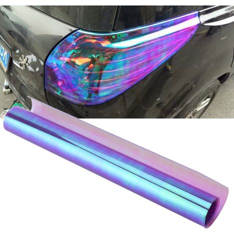 Film teinté pour phares de voiture, autocollants décoratifs colorés et pailletés pour voiture (3060cm, violet) (1/5)