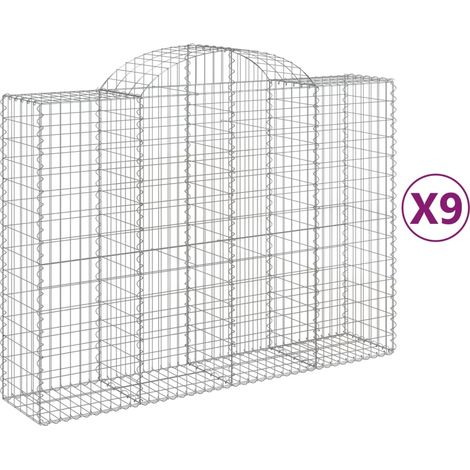 Maison Exclusive - Gabionen mit Hochbogen 9 Stk. 200x50x140/160cm