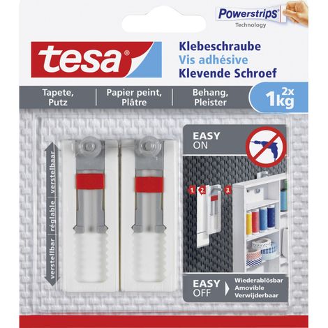 tesa Klebeschraube Traglast 1 kg, 2 Stück Klebepads