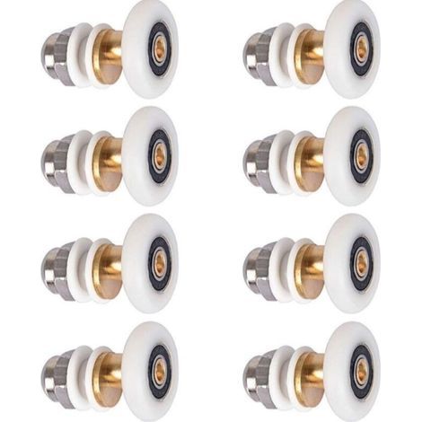 Duschtür-Rollenrad für Duschtür-Schiebetürrollen, Ersatzrad für Rolle, 8 Stück, 25 mm (1/5)