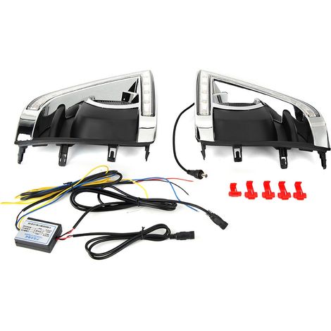 Jeu de 2 feux de jour DRL et clignotants LED 12V 6000-6700K étanches bicolores pour Toyota Yaris Vios 2013-2015 (1/5)