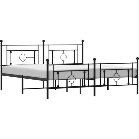 Maison Exclusive - Giroletto con Testiera e Pediera Metallo Nero 183x213 cm (1/5)