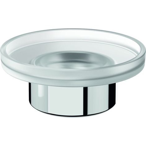 Inda - Porte-savon de comptoir Mito chrome poli/verre satiné (1/5)