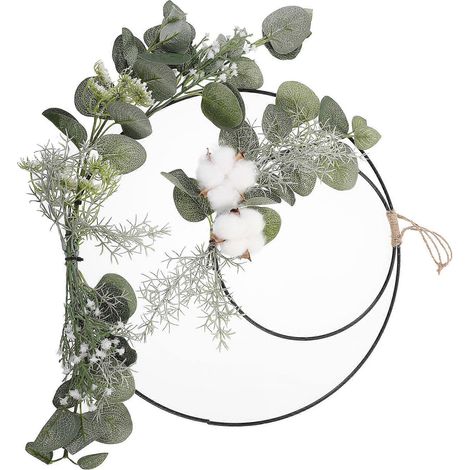 Couronne de fleurs artificielles en coton à suspendre (1 pièce) (1/5)