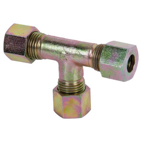 Racor Metálico "T" con anillos de cierre                 Tubo 10mm - Rosca 16 x 1.5