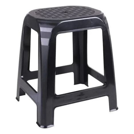 Ac-Deco – Tabouret en plastique noir – Dimensions L 41 x l 36 x H 46 cm – Poids maximum supporté 120kg – Assise d'appoint pour intérieur