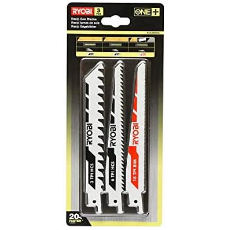 Ryobi RAK3RBWM Kit 3 Lame 3/6/18TP Sega Diritta Gattuccio Legno Metallo (1/5)