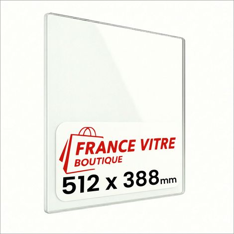 512 x 388 x 4 mm - Vitre de cheminée pour insert et poêle à bois - verre de rechange - France Vitre - jusqu'à 800°C - 388 x 512 x 4 mm (1/5)