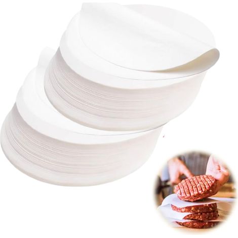 1000 pcs papier steak haché Rond 11 cm pour presse steak haché Ø 11 cm, papier sulfurisé 11cm pour presse steak haché machine steak haché (1000, 11cm)