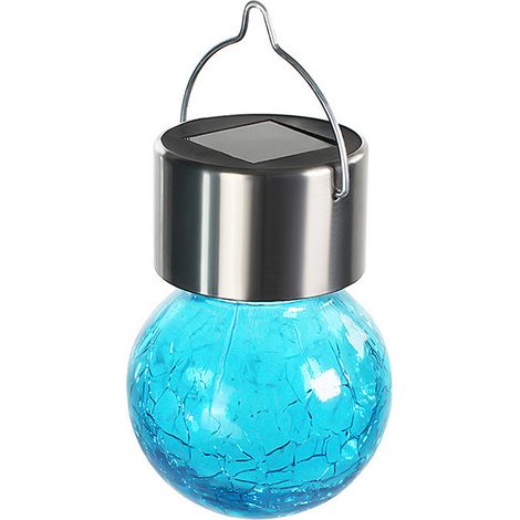 Ortviai Guirlande Solaire Extérieure avec Boules Colorées en Verre Craquelé, Étanche, Commande Lumineuse Automatique