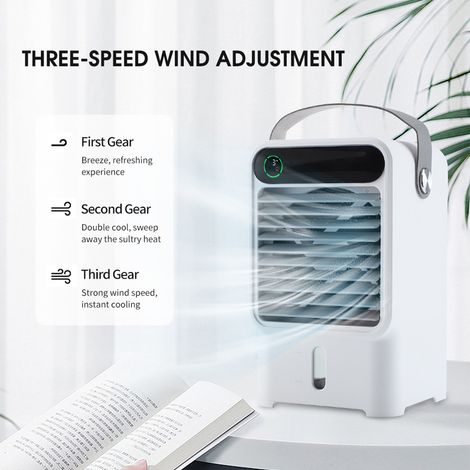 Ventilateur de refroidissement à circulation d'eau, 3 vitesses, avec affichage numérique, idéal pour chambre, bureau ou salle d'étude.