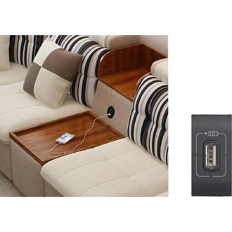 Modulo caricatore usb incasso presa singola 1.2 A nero alimentatore muro c118 (1/3)