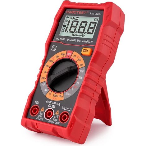 Das digitale Multimeter kann Wechselspannung/-strom, Gleichstrom, Kapazität, Widerstand, Durchgang und Spannung von Dioden messen. Vielseitiges Amperemeter