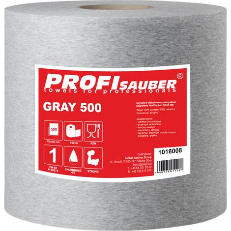 Tela no tejida industrial rugosa ProfiSauber gris 500 (1/4)