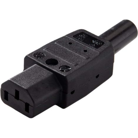 Connecteur Alimentation IEC C13 - 1 Unité - Plastique Noir - 230V 10A - Pour Ordinateur (1/2)