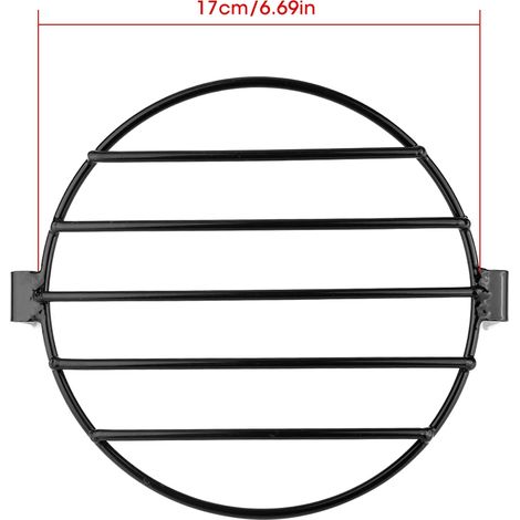 Phare latéral moto vintage 7 pouces, grille métallique de protection (1/5)