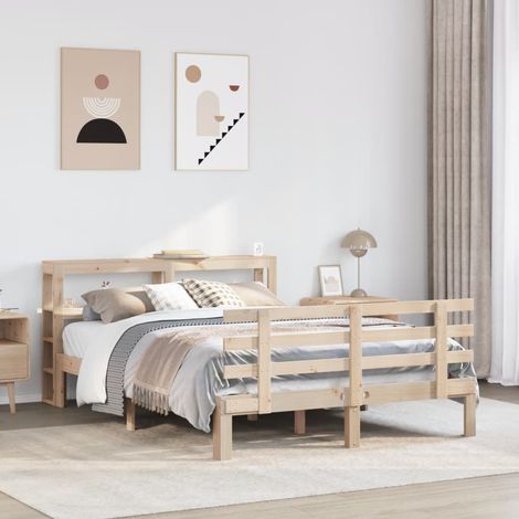 Bed Frame with Headboard without Mattress 140x190 cm vidaXL (1/5)