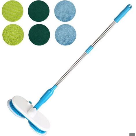 Balai électrique sans Fil, 150 TR/Min Nettoyeur Sol pour Surfaces Dures Rechargeable avec 6 Tampons Rechange Réutilisables, Bal (1/5)