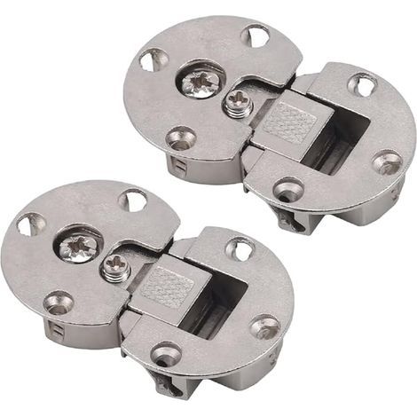 Bisagras pivotantes de 90 grados para puertas de armarios, bisagras especiales para oficinas, clips de bisagra ocultos ajustables para puertas de armarios, bisagras planas (2 piezas) (1/5)