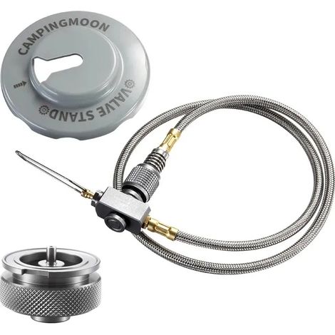 Raccord de tuyau d'extension pour cartouche de gaz de camping, réchaud à gaz extérieur avec valve et adaptateur, équipement de camping, adaptateur de réservoir pour réchauds de cuisine portables (1/5)