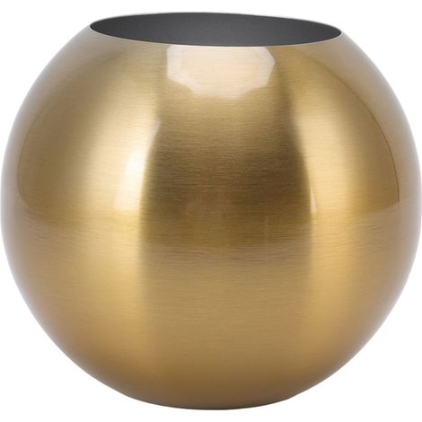 Vase Ronde Style Nordique en Acier Inoxydable Doré, Décoration Moderne pour Bureau ou Salon