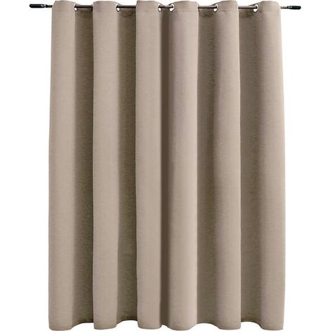Rideaux occultants à anneaux métalliques, beige, 290 x 245 cm