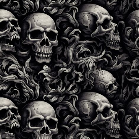 Tela Oxford decorativa para exteriores - Motivo de calavera I DX4592 (1/5)