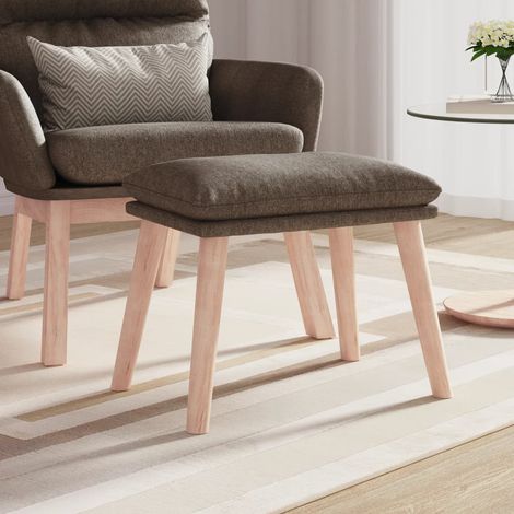 Repose-pied Tabouret Bas  Pouf Bout de Canapé Taupe 45x29,5x39 cm Tissu 43138 (1/5)